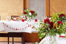 Wedding decoration on the boat