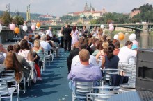 Wedding ceremony on top deck