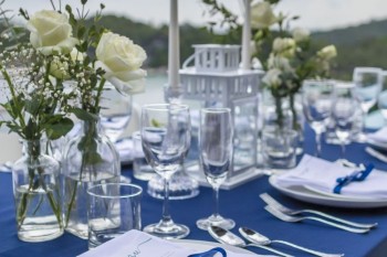 Svatební servis modrý